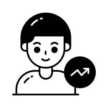 Data scientist vector design isolated on white background, premium icon Stock Illustration