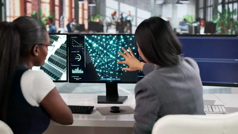 Data Scientist Woman Working On AI Model Development Stock Footage 334923337