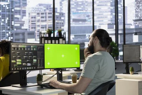 Data scientist at work creating machine learning models Stock Photos