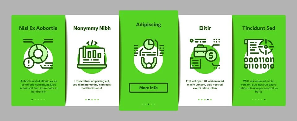 Data Scientist Worker Onboarding Elements Icons Set Vector Stock Illustration