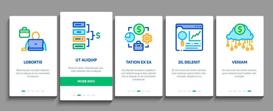 Data Scientist Worker Onboarding Elements Icons Set Vector Stock Illustration