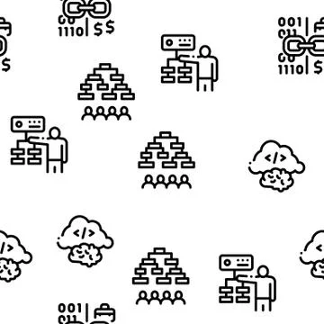 Data Scientist Worker Seamless Pattern Vector Stock Illustration