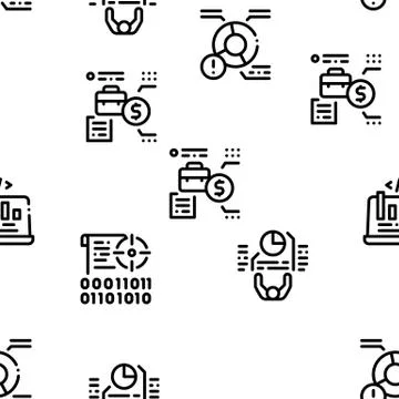 Data Scientist Worker Seamless Pattern Vector Stock Illustration