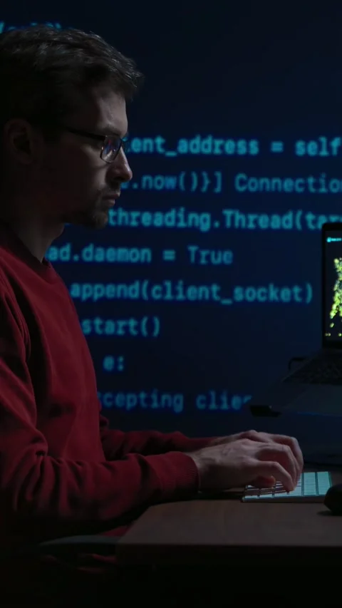 Data scientist working on a machine learning or artificial intelligence task. Stock Footage 345446283