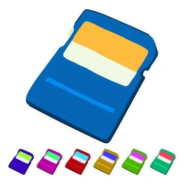 Data sd card vector cartoon graphic Stock Illustration