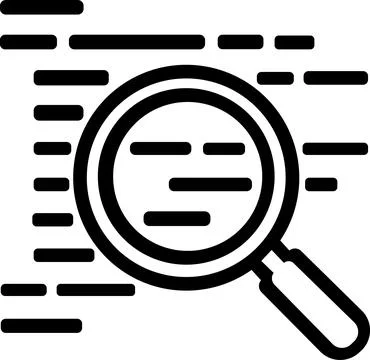 Data search and code analysis line icon Illustration