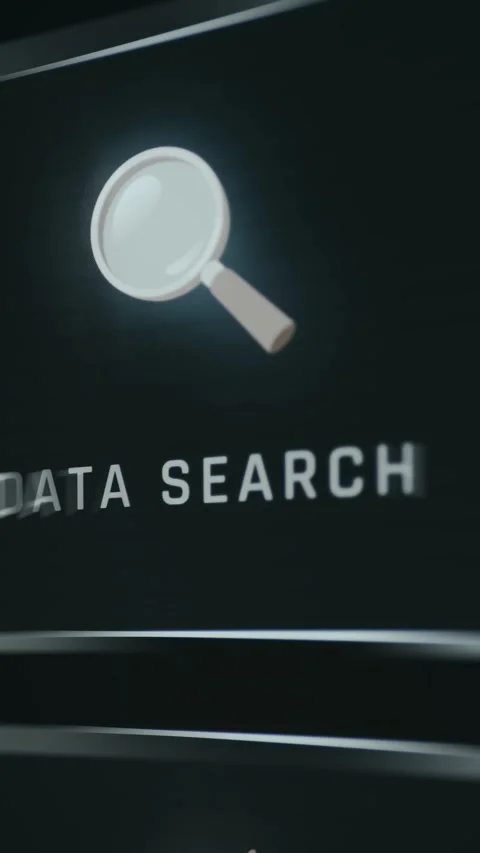 Data Search concept shown using a magnifying glass icon Stock Footage 335866543