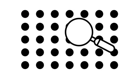 Data Search Magnifying Glass Icon Stock Footage 340307211