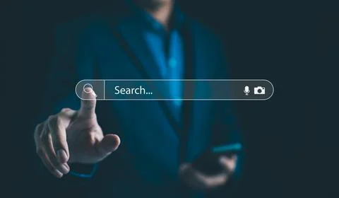 Data search technology and search engine optimization concept. Stock Photos