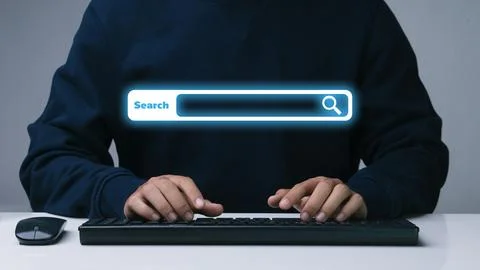 Data Search Technology Search Engine Optimization.businessman working with .. Stock Photos