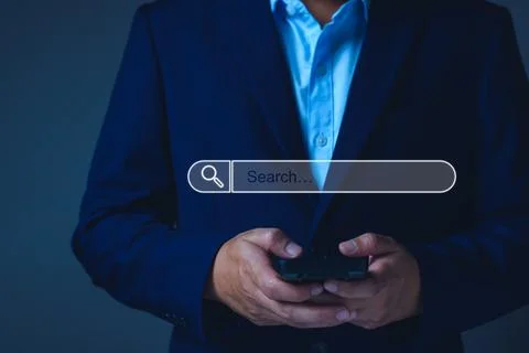 Data Search Technology Search Engine Optimization. Business people are sear.. Stock Photos