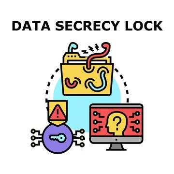Data secrecy lock concept protecting personal information Illustrazione stock