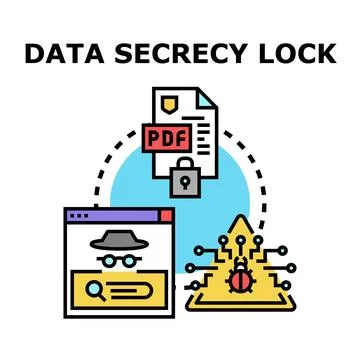 Data secrecy lock protecting digital information from cyber threats Illustrazione stock