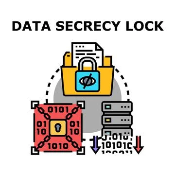 Data secrecy lock protecting sensitive information concept Stock Illustration