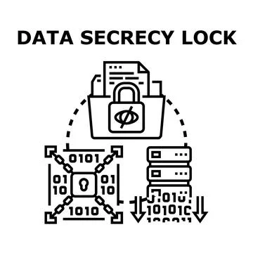 Data secrecy lock protecting sensitive information concept Stock Illustration