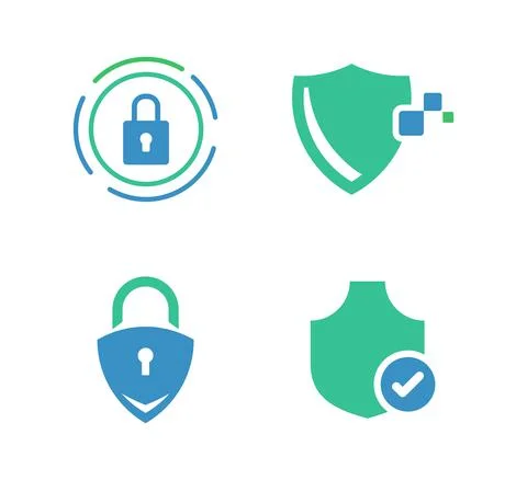Data secuirty vector icon design template Stock Illustration