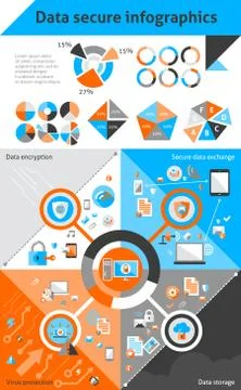 Data secure infographics Stock Illustration