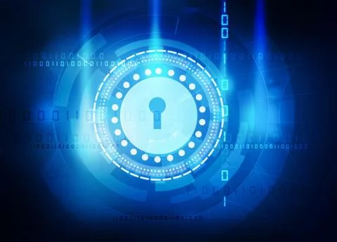 Data security abstract blue background Stock Illustration