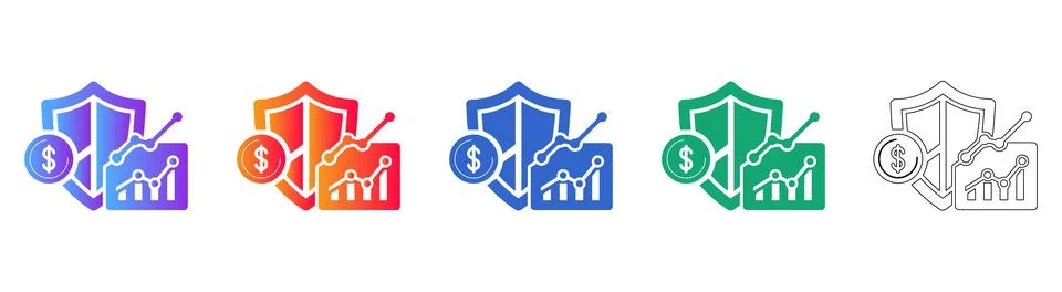 Data Security Analysis Vector Icons icon set 스톡 일러스트