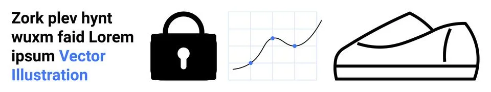 Data Security, Analytics, and Modern Footwear Design Concept Illustrazione stock