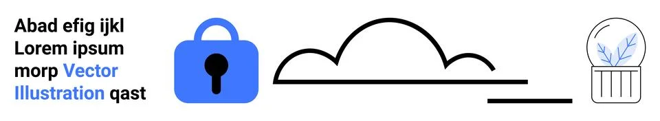 Data Security and Cloud Storage Concept with Minimalist Design Illustrazione stock