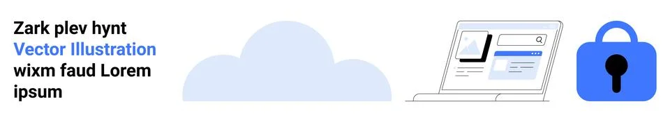 Data Security and Cloud Storage Representation in Modern Digital Devices Stock Illustration