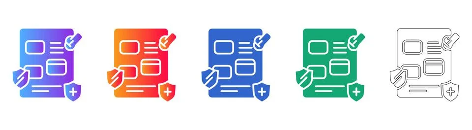 Data Security and Credit Card Document Icons Stock Illustration