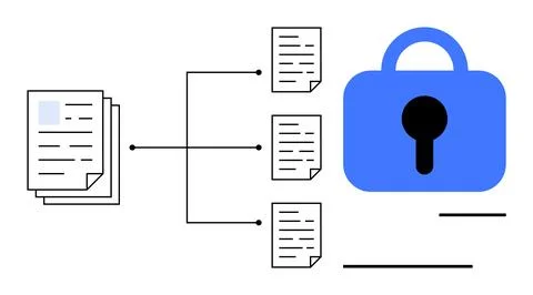 Data Security and Document Encryption Stock Illustration