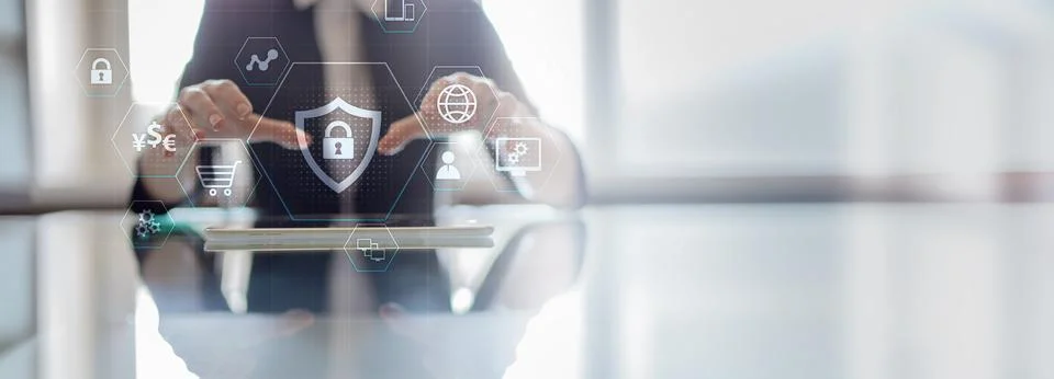 Data Security and Encryption in Digital Transactions. Business and Technology Stock Photos