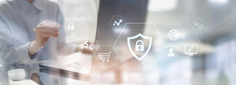 Data Security and Encryption in Digital Transactions. Business and Technology Stock Photos