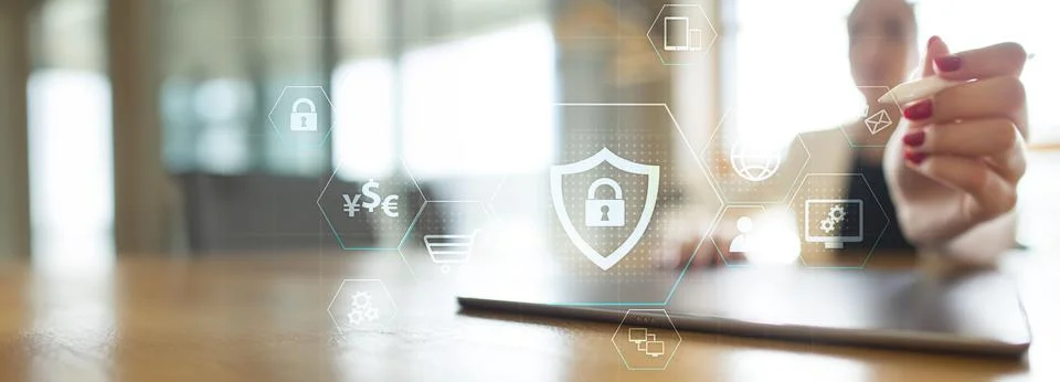 Data Security and Encryption in Digital Transactions. Business and Technology Foto stock
