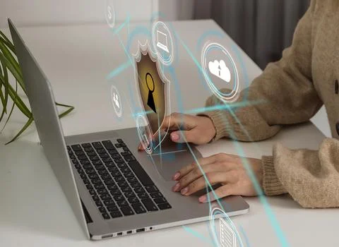 Data security and encryption, secure access to user personal data, secure Stock Photos