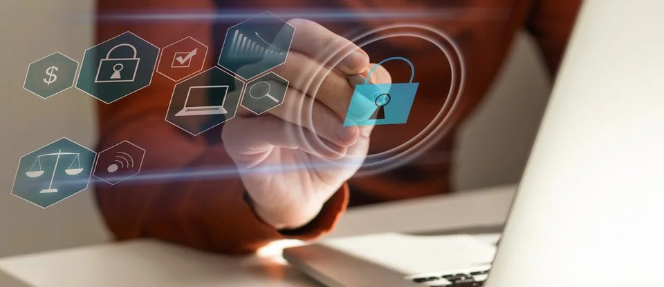 Data security and encryption, secure access to user personal data, secure Stock Photos