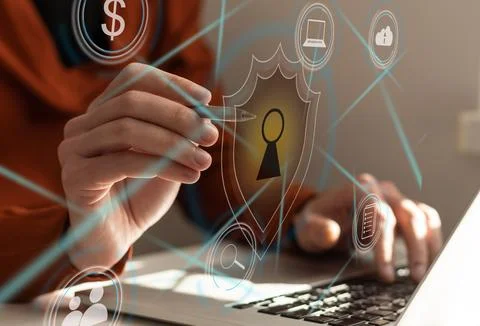 Data security and encryption, secure access to user personal data, secure Stock Photos