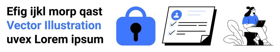 Data Security and Online Privacy Concept with Secure Document Storage Stock Illustration