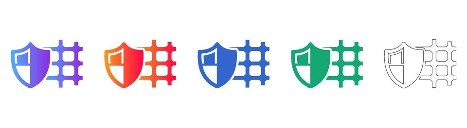 Data Security and Protection Grid Icons Stock Illustration