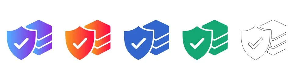 Data Security and Protection Icons イラスト素材