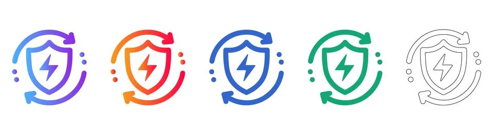 Data Security and Protection Icons Set Stock Illustration