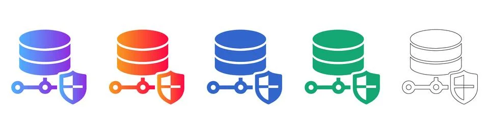 Data Security and Protection Network Icon Set イラスト素材