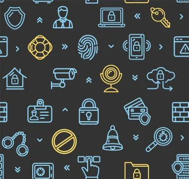 Data Security and Safe Pattern Background. Vector Stock Illustration