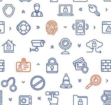 Data Security and Safe Pattern Background. Vector Stock Illustration
