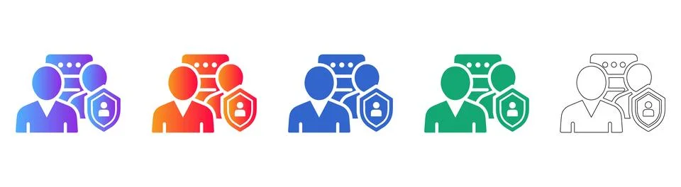 Data Security and Server Protection Icons イラスト素材