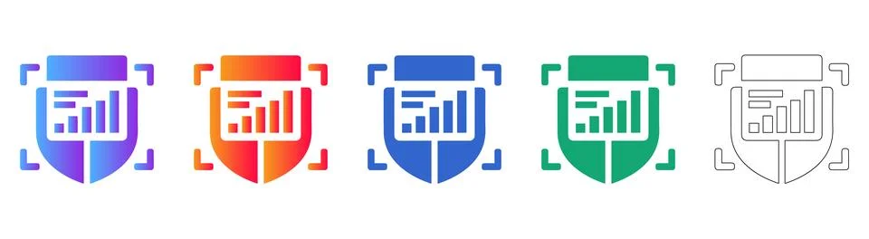 Data Security and Shield Icons Stock Illustration