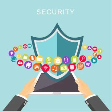 Data security. Antivirus. Data protection. Stock Illustration