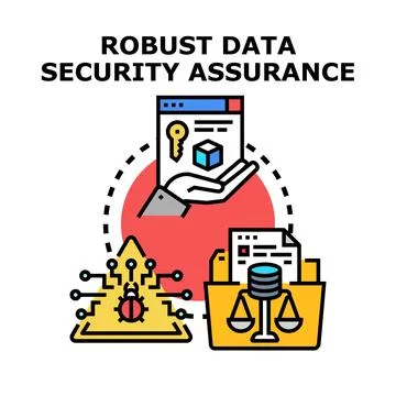 Data security assurance ensuring cyber protection and privacy Stock Illustration
