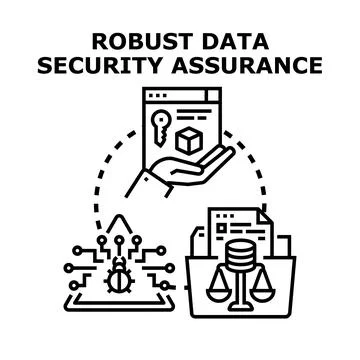 Data security assurance ensuring cyber protection and privacy Stock Illustration
