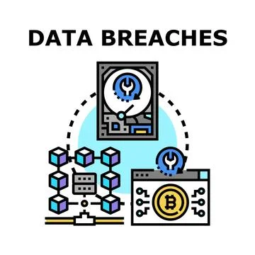 Data security attack and digital information leaking vector 库存插图