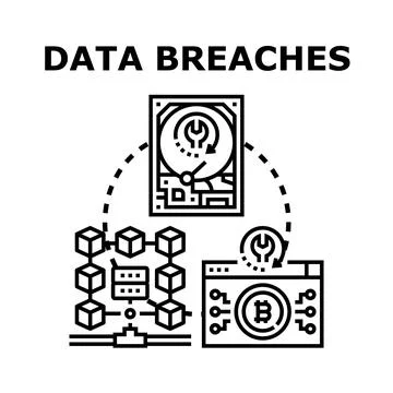 Data security attack and digital information leaking vector 库存插图