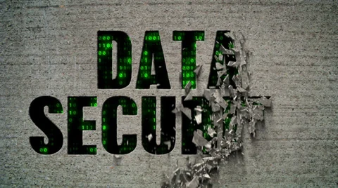 Data Security Binary Code Crumbling Wall Stock Footage 39139271