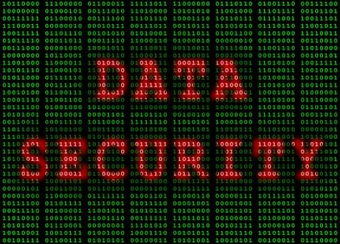 Data Security in Binary Green and Red Illustrazione stock